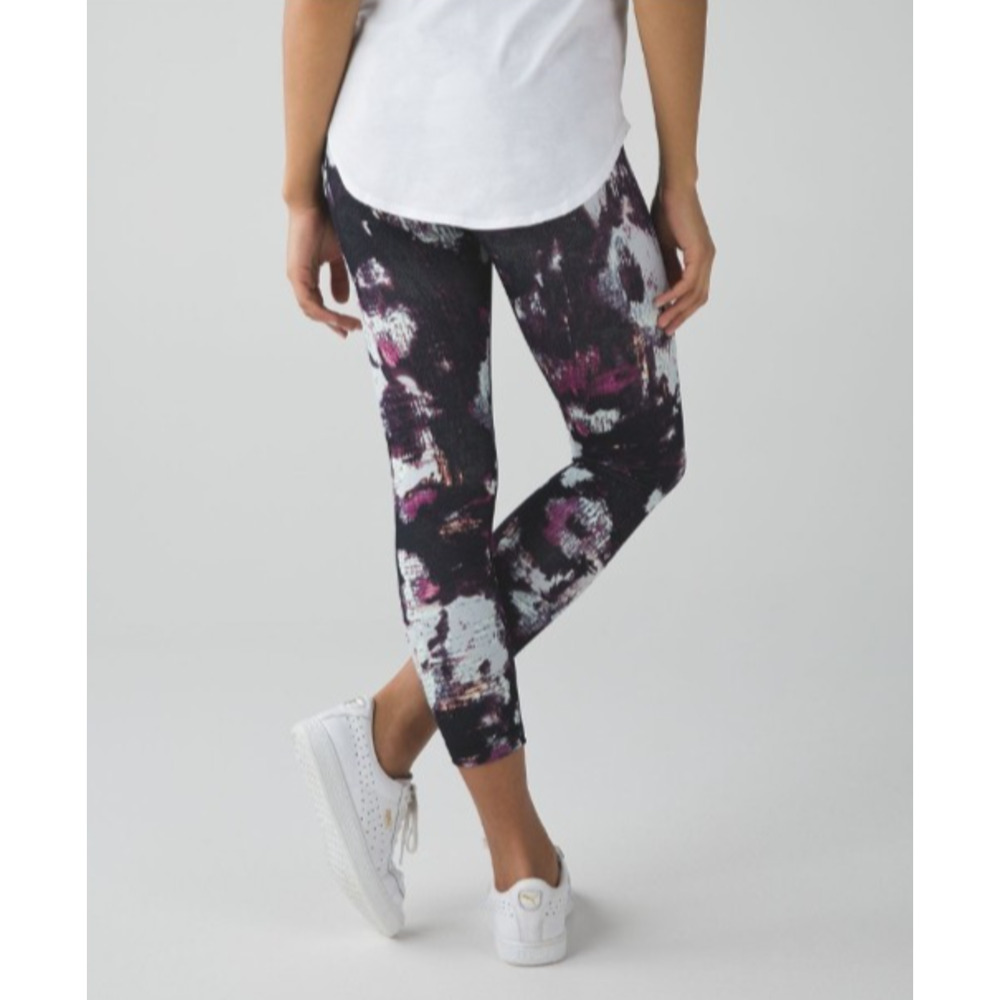 Lululemon Wunder Under Crop III Kara Blossom Multi Leggings Yoga Pants 6